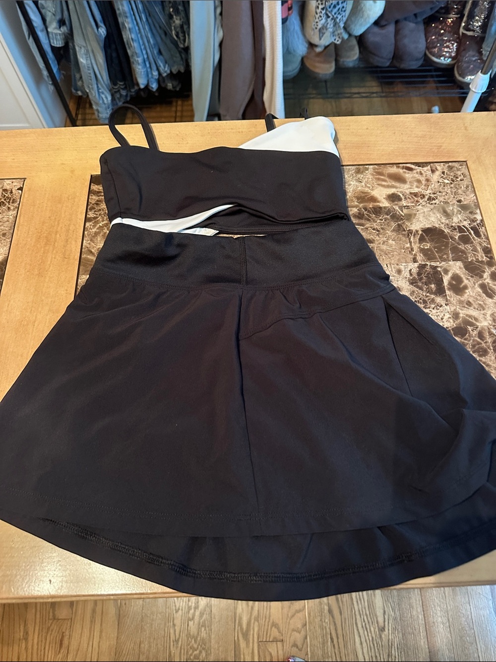 all in motion Black Athletic Skort with White Accent